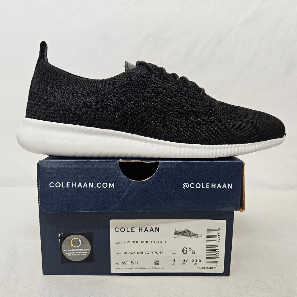 Cole Haan 2 ZeroGrand Stitchlite Oxford Shoes W11511 Black Knit Womens Size 6.5